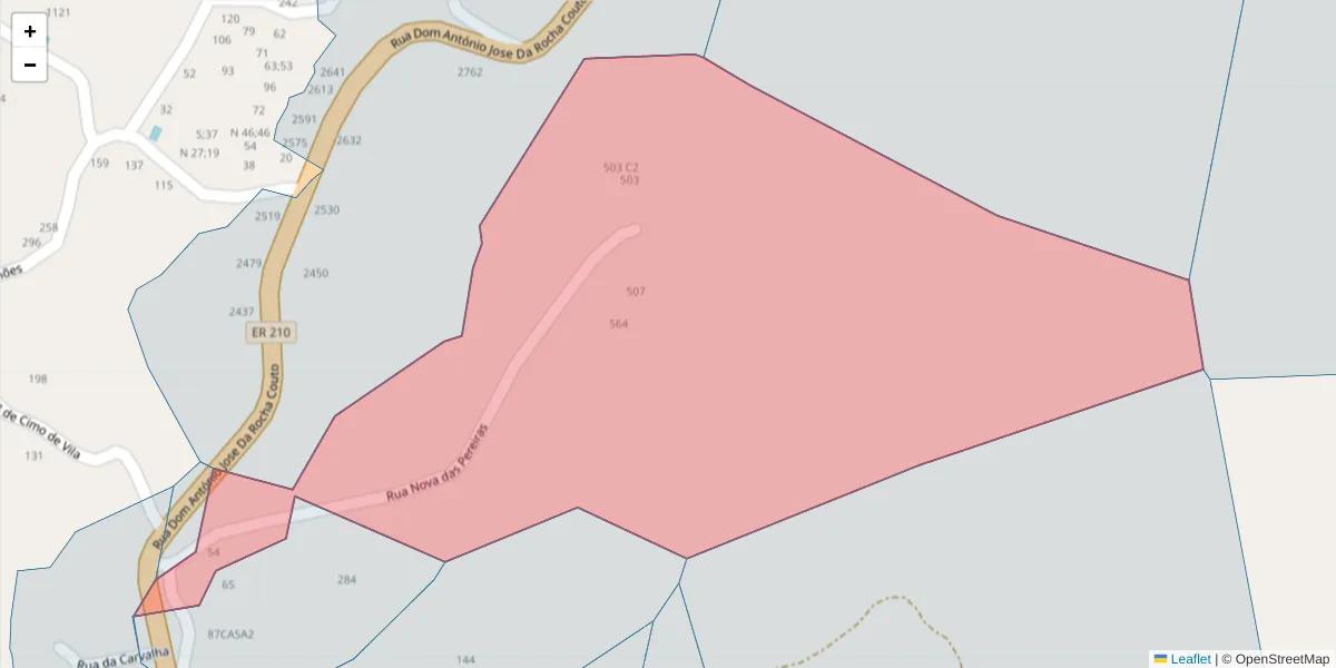 Mapa detalhado do código postal 4625-612 com limites, códigos postais vizinhos e agências dos correios