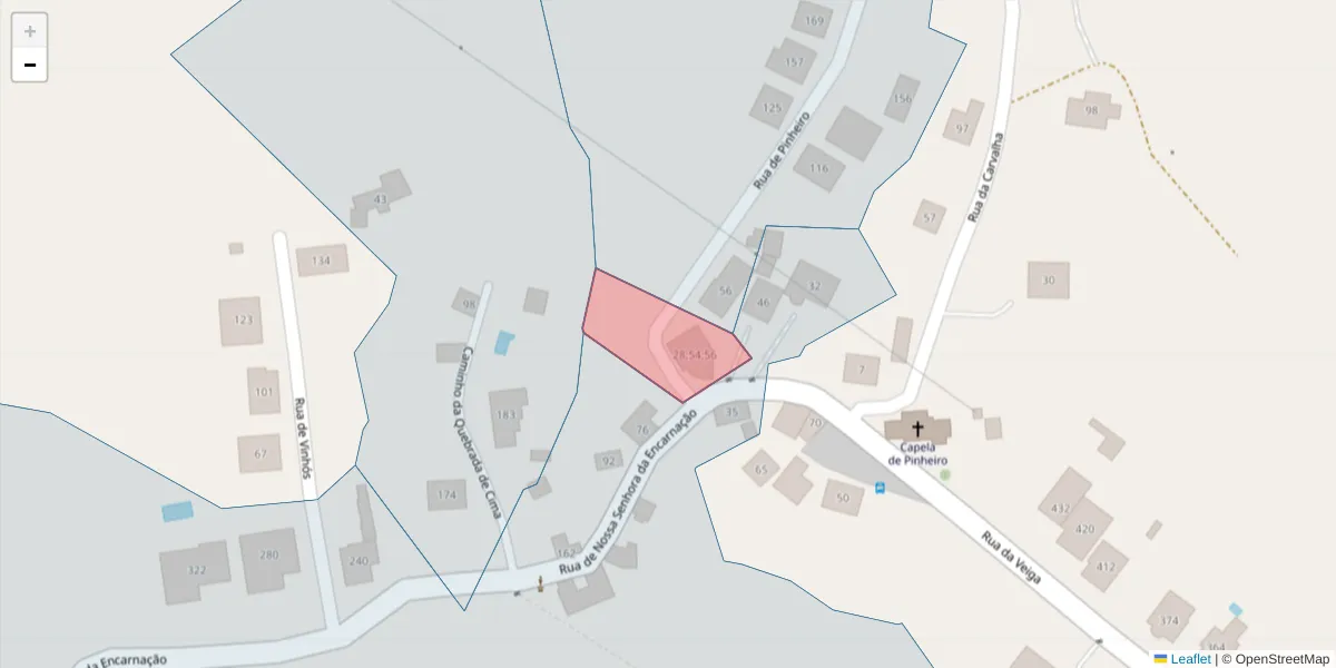 Mapa detalhado do código postal 4625-613;4625-725 com limites, códigos postais vizinhos e agências dos correios
