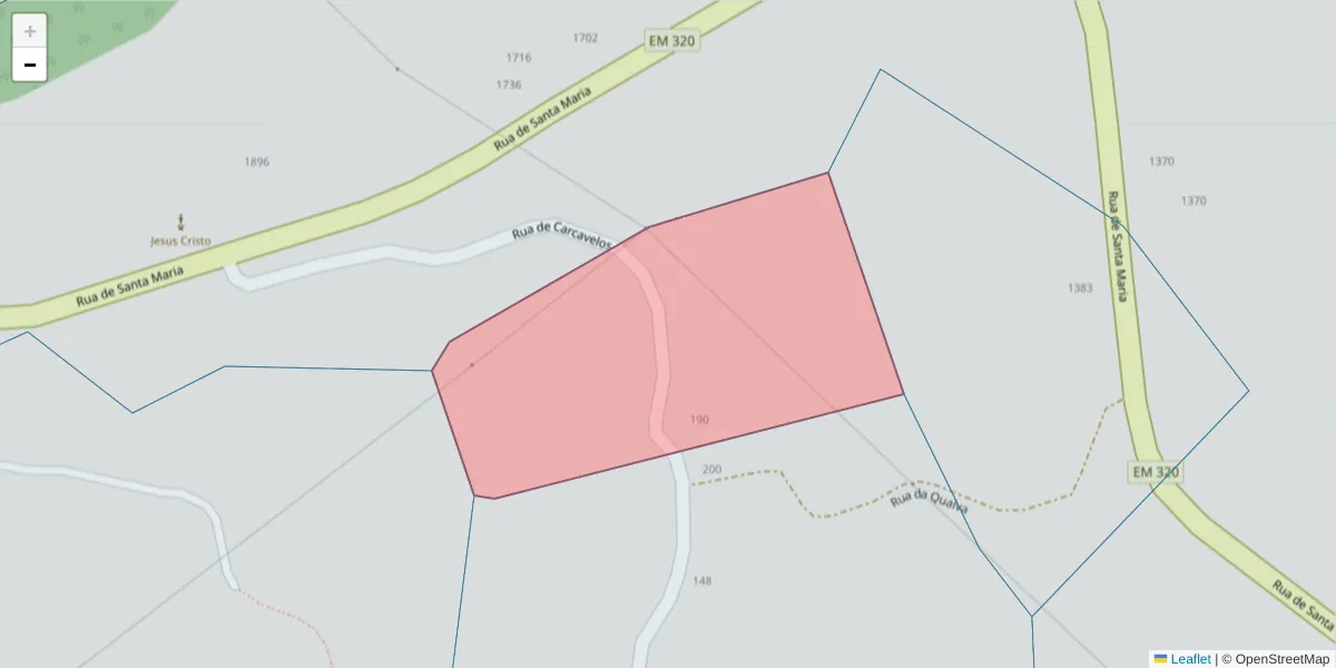 Mapa detalhado do código postal 4625-657 com limites, códigos postais vizinhos e agências dos correios