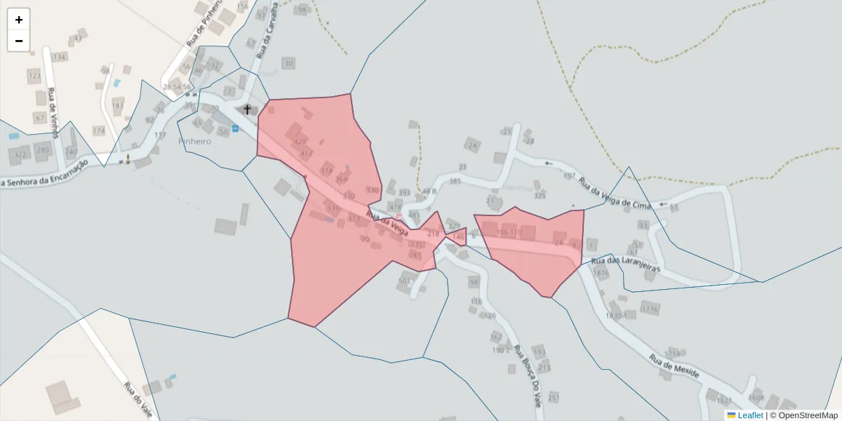 Mapa detalhado do código postal 4625-662 com limites, códigos postais vizinhos e agências dos correios