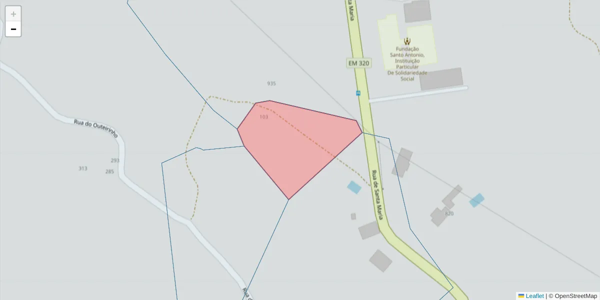 Mapa detalhado do código postal 4625-666 com limites, códigos postais vizinhos e agências dos correios