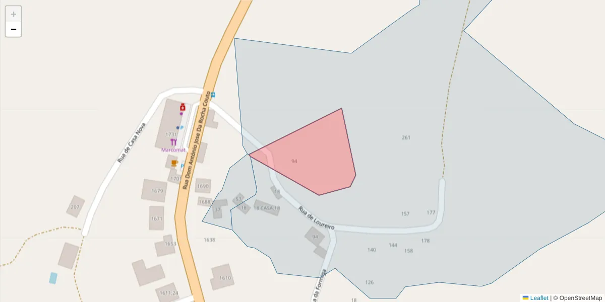Mapa detalhado do código postal 4625-670 com limites, códigos postais vizinhos e agências dos correios
