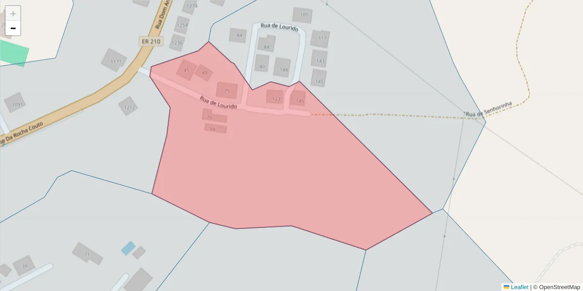 Mapa detalhado do código postal 4625-683 com limites, códigos postais vizinhos e agências dos correios