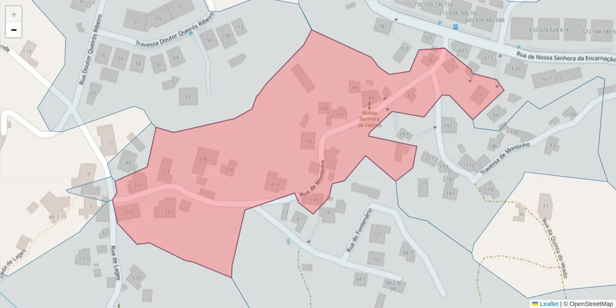 Mapa detalhado do código postal 4625-685 com limites, códigos postais vizinhos e agências dos correios