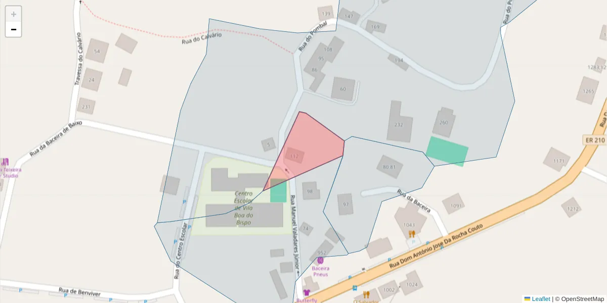Mapa detalhado do código postal 4625-687;4625-721 com limites, códigos postais vizinhos e agências dos correios