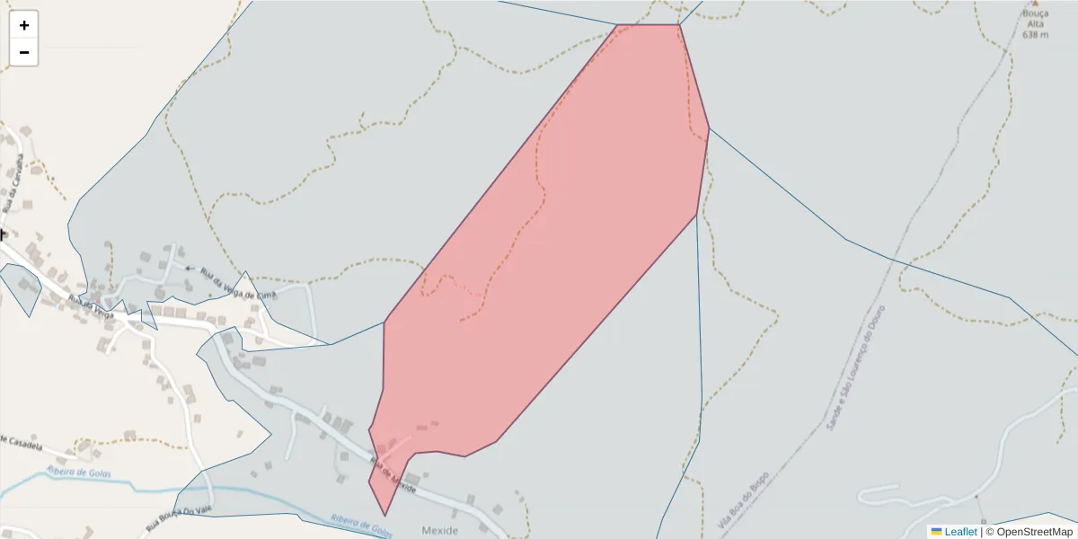 Mapa detalhado do código postal 4625-690 com limites, códigos postais vizinhos e agências dos correios