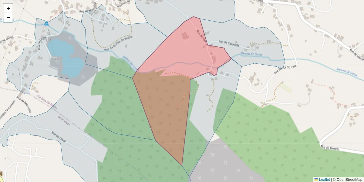 Mapa detalhado do código postal 4625-691 com limites, códigos postais vizinhos e agências dos correios