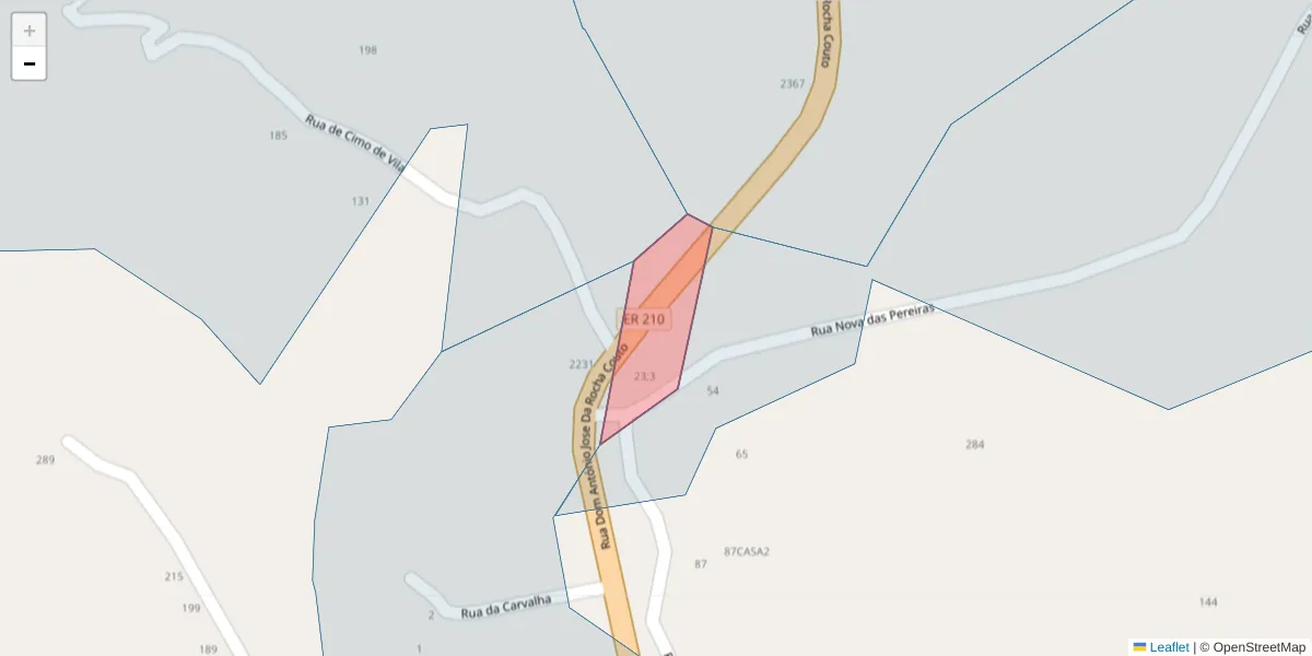 Mapa detalhado do código postal 4625-714;4625-612 com limites, códigos postais vizinhos e agências dos correios
