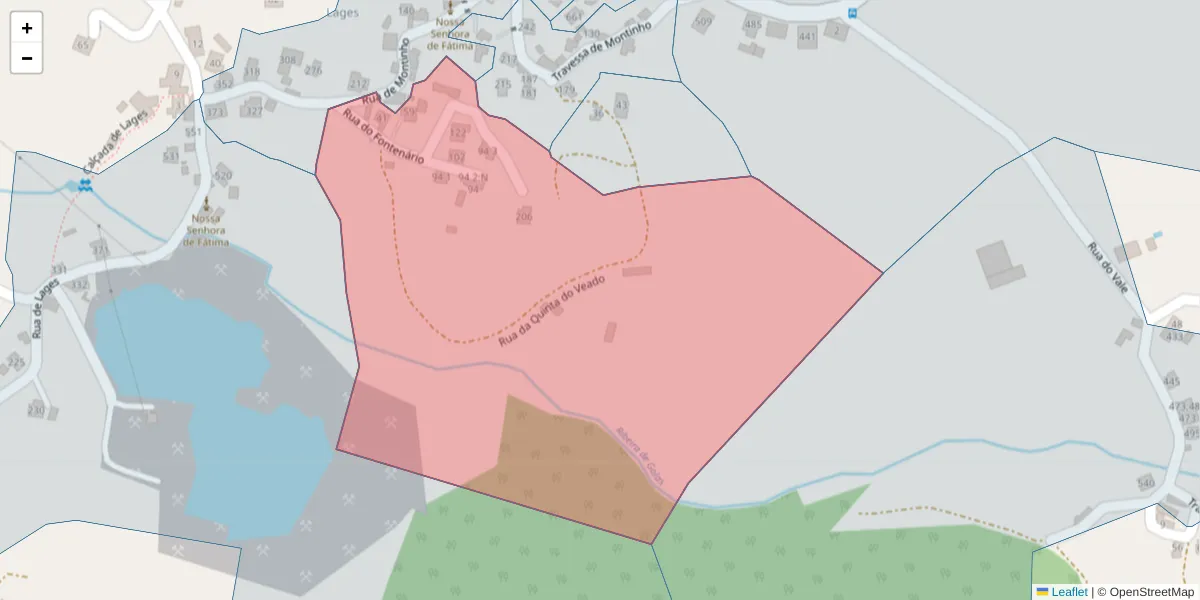 Mapa detalhado do código postal 4625-716 com limites, códigos postais vizinhos e agências dos correios