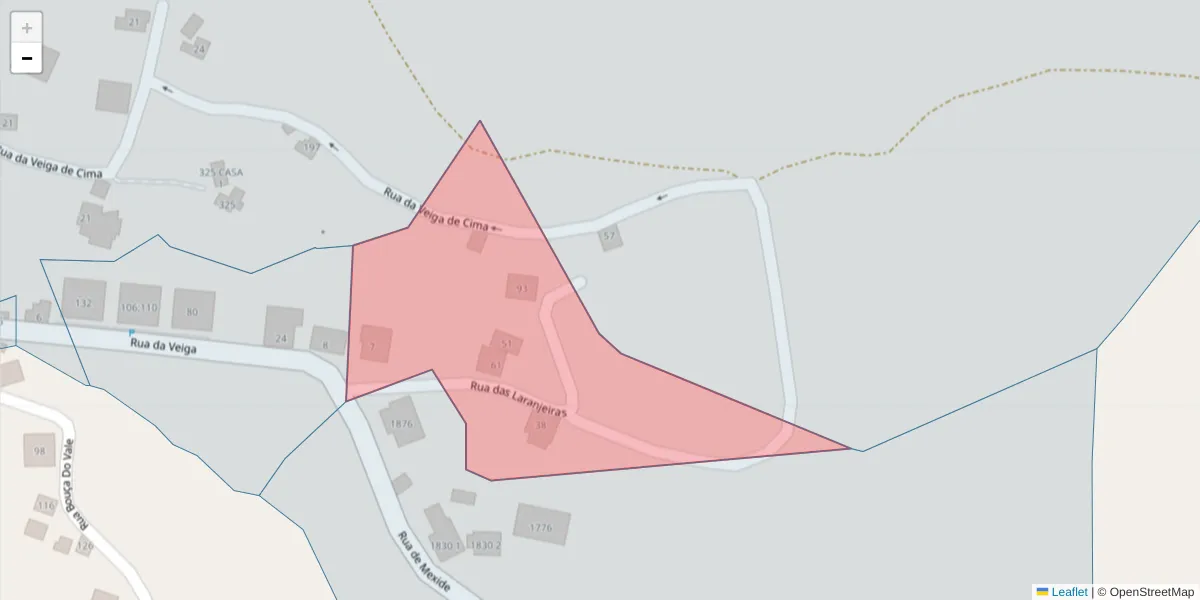 Mapa detalhado do código postal 4625-720 com limites, códigos postais vizinhos e agências dos correios