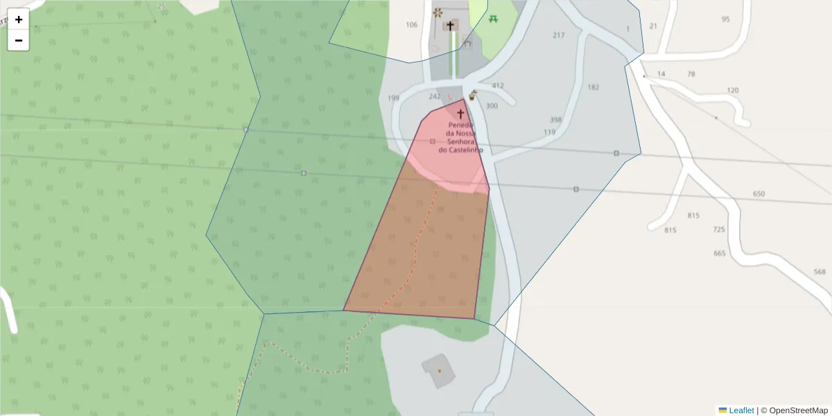 Mapa detalhado do código postal 4630-008 com limites, códigos postais vizinhos e agências dos correios
