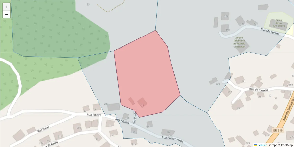 Mapa detalhado do código postal 4630-017 com limites, códigos postais vizinhos e agências dos correios
