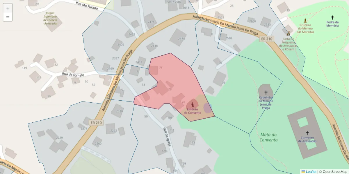 Mapa detalhado do código postal 4630-028 com limites, códigos postais vizinhos e agências dos correios