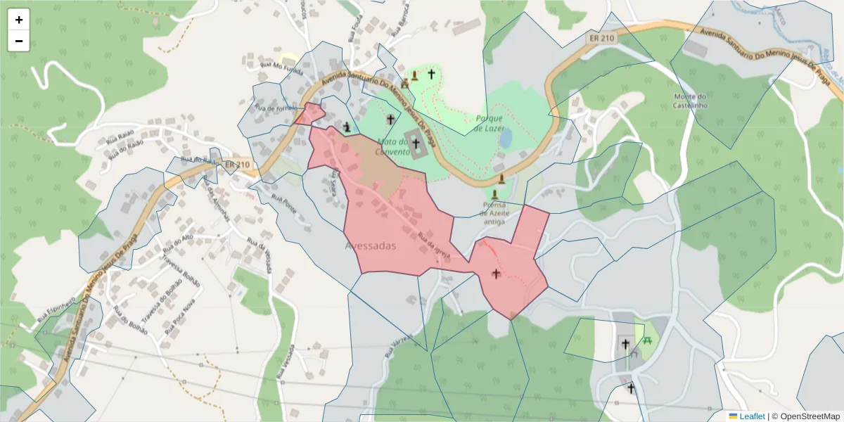 Mapa detalhado do código postal 4630-039 com limites, códigos postais vizinhos e agências dos correios