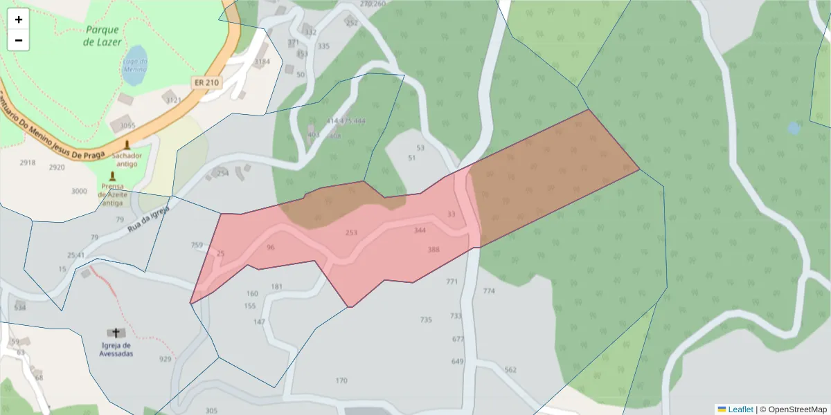 Mapa detalhado do código postal 4630-041 com limites, códigos postais vizinhos e agências dos correios