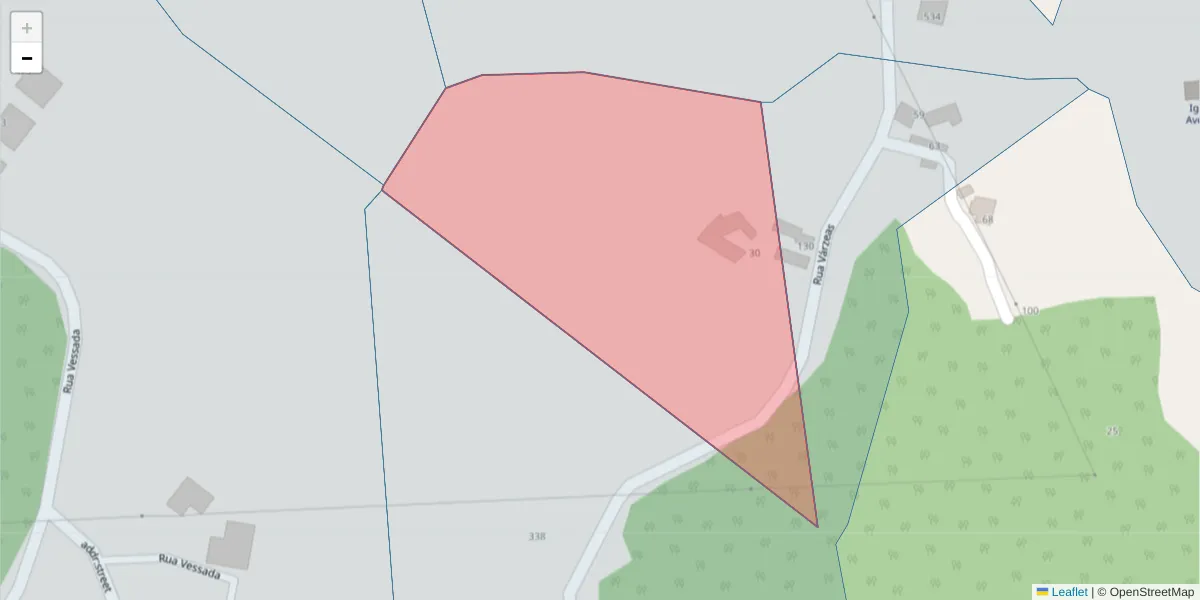Mapa detalhado do código postal 4630-050 com limites, códigos postais vizinhos e agências dos correios