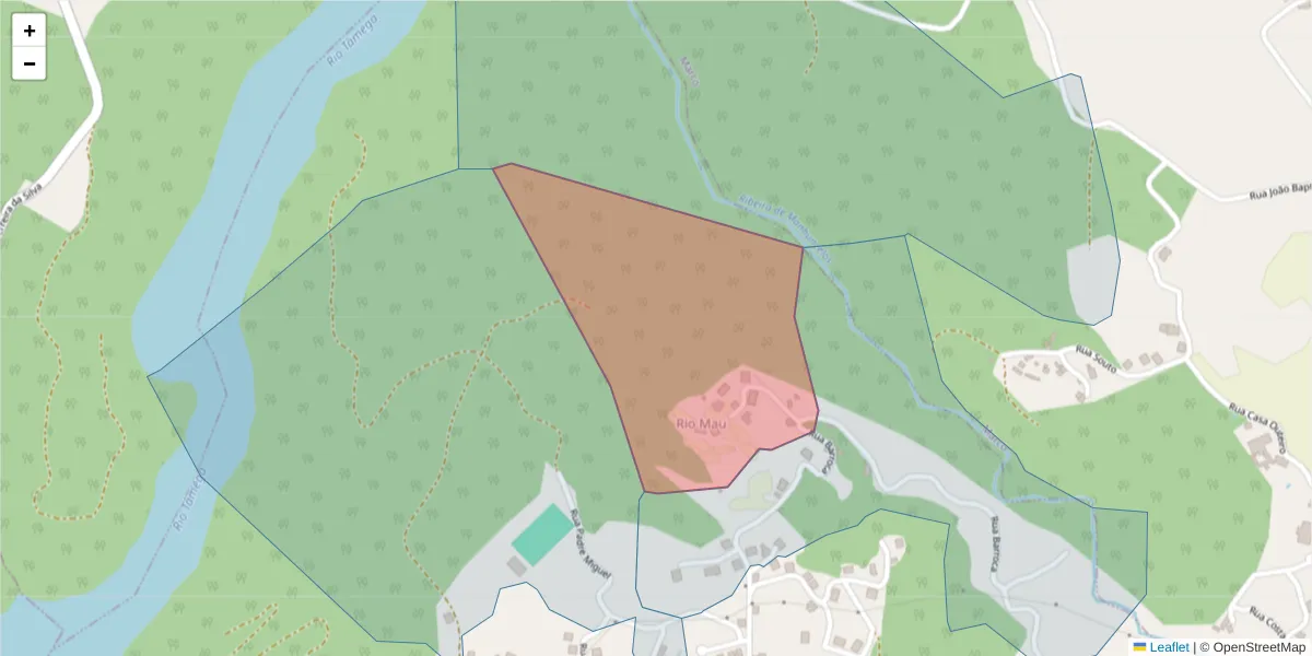 Mapa detalhado do código postal 4630-059 com limites, códigos postais vizinhos e agências dos correios