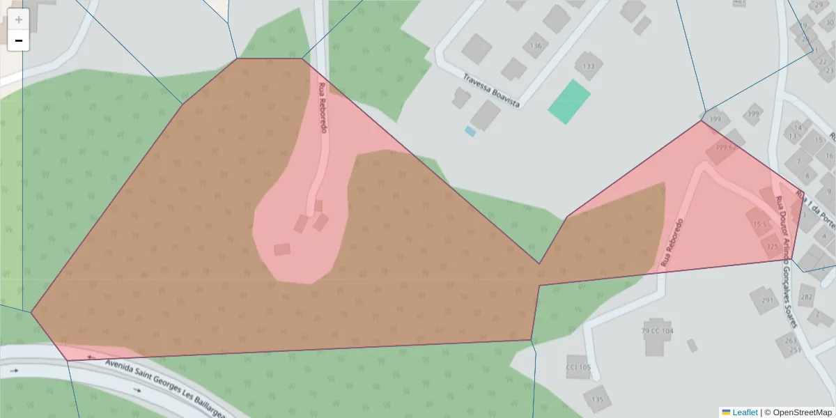Mapa detalhado do código postal 4630-084 com limites, códigos postais vizinhos e agências dos correios