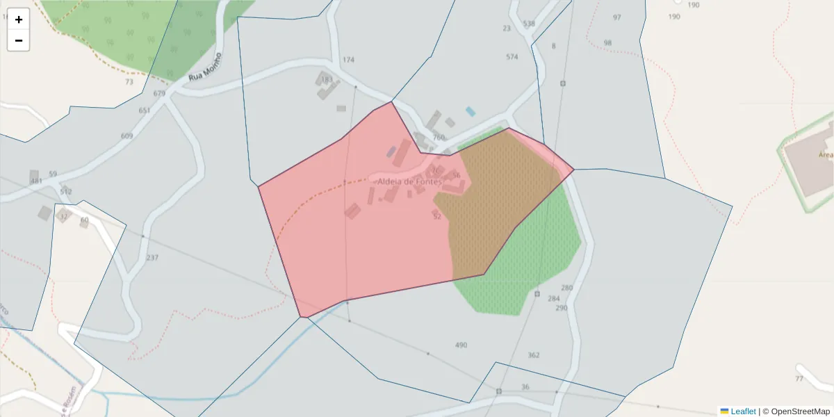 Mapa detalhado do código postal 4630-093 com limites, códigos postais vizinhos e agências dos correios