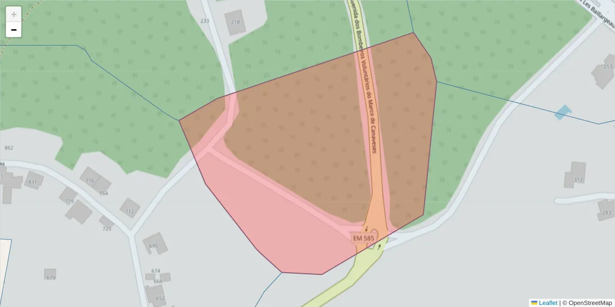 Mapa detalhado do código postal 4630-130 com limites, códigos postais vizinhos e agências dos correios