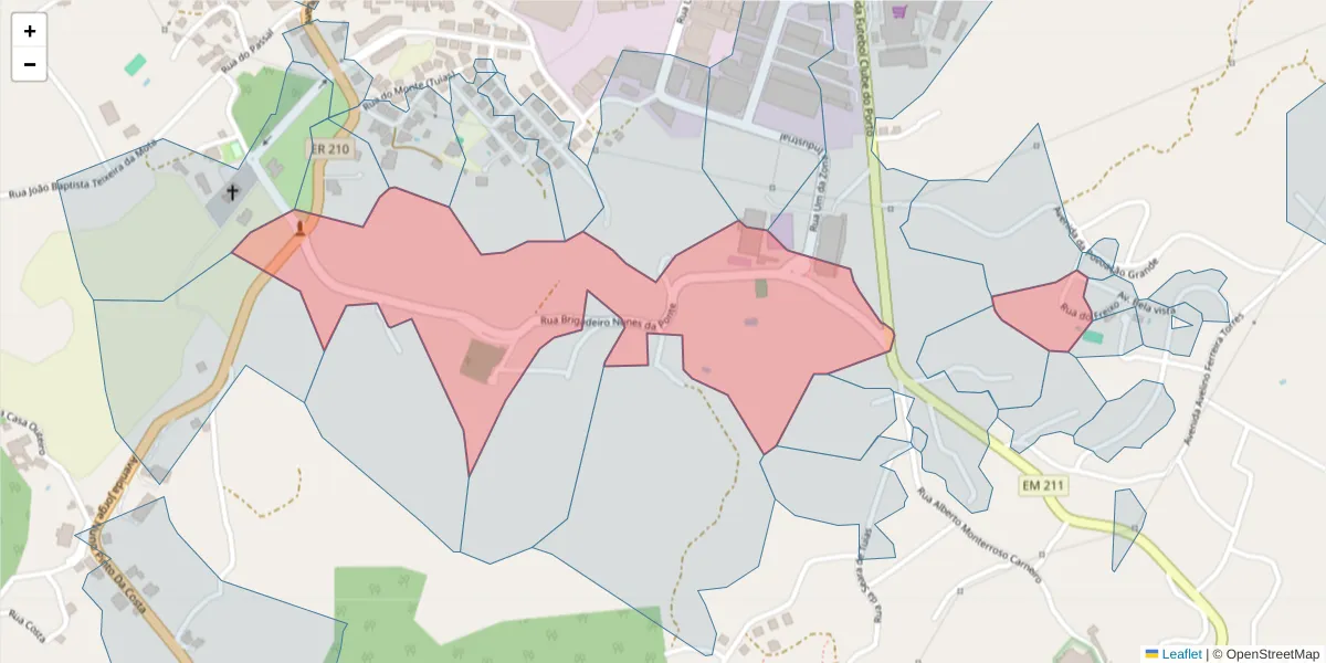 Mapa detalhado do código postal 4630-239 com limites, códigos postais vizinhos e agências dos correios