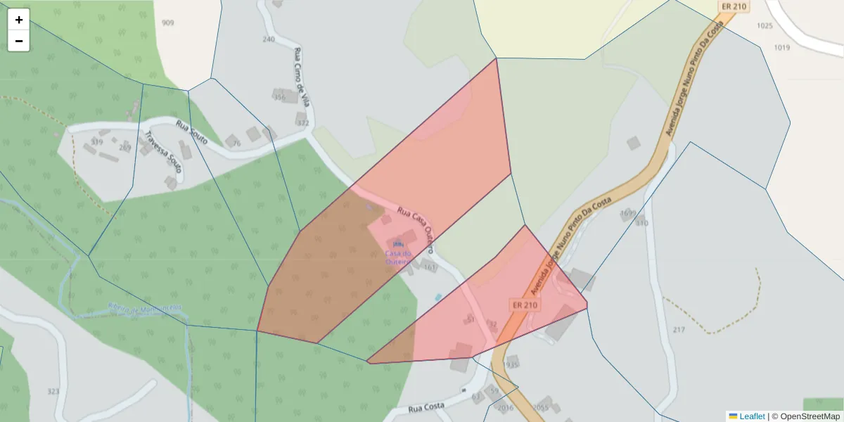 Mapa detalhado do código postal 4630-240 com limites, códigos postais vizinhos e agências dos correios