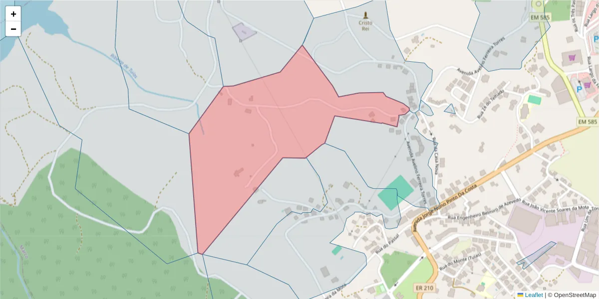 Mapa detalhado do código postal 4630-263 com limites, códigos postais vizinhos e agências dos correios