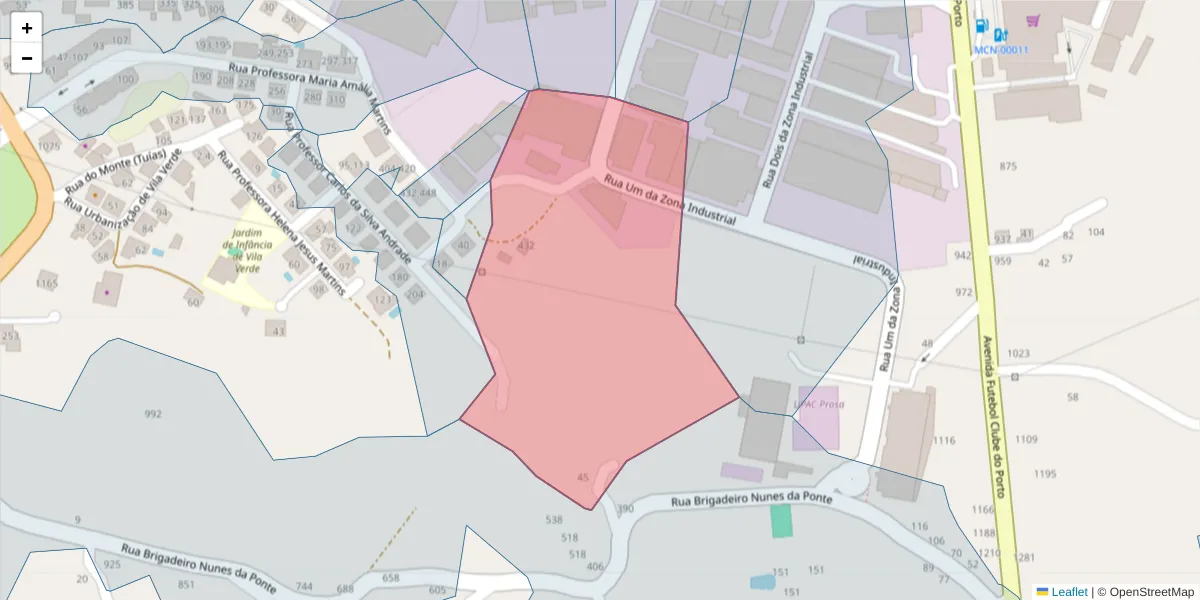 Mapa detalhado do código postal 4630-264 com limites, códigos postais vizinhos e agências dos correios