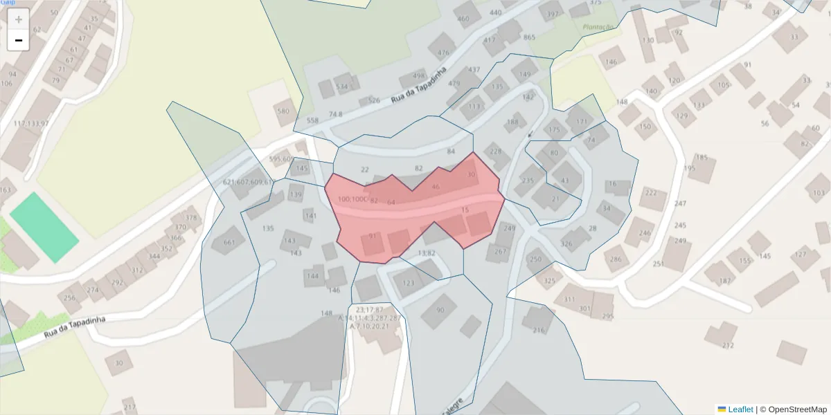 Mapa detalhado do código postal 4630-300 com limites, códigos postais vizinhos e agências dos correios