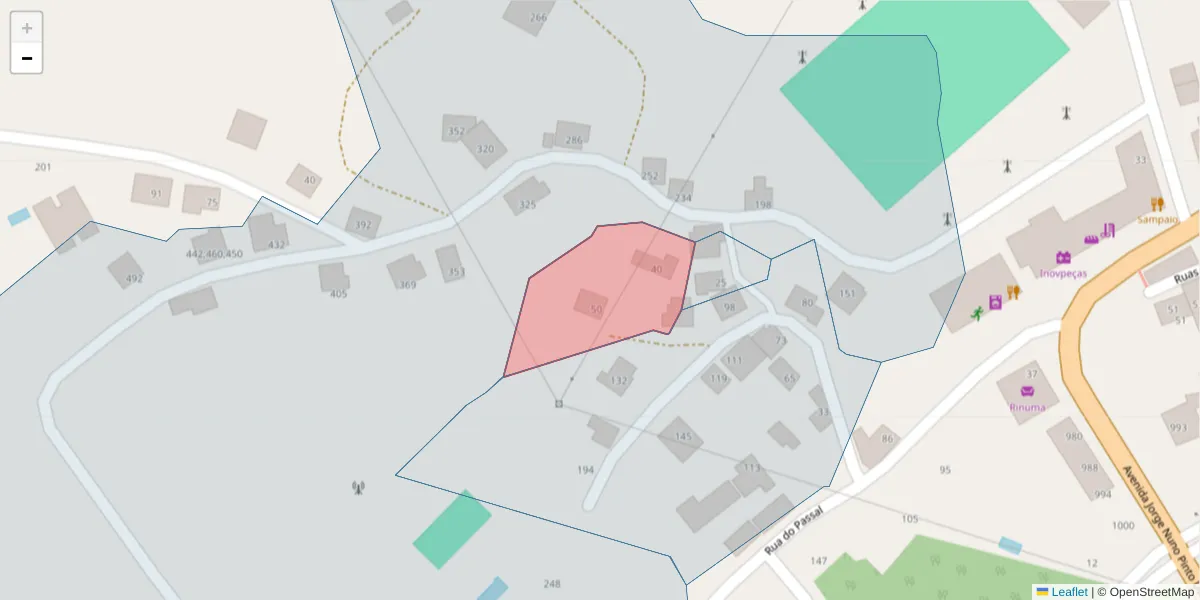 Mapa detalhado do código postal 4630-305 com limites, códigos postais vizinhos e agências dos correios