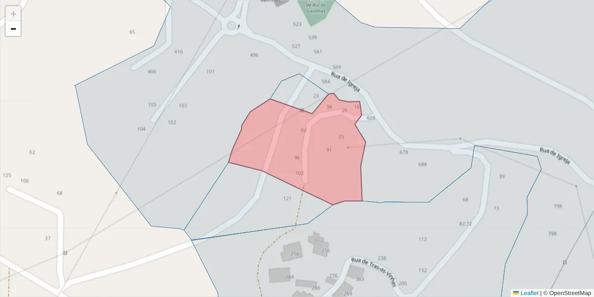 Mapa detalhado do código postal 4630-312 com limites, códigos postais vizinhos e agências dos correios