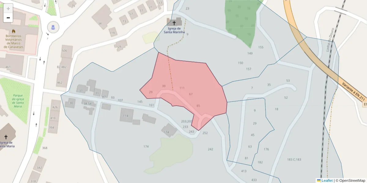 Mapa detalhado do código postal 4630-316 com limites, códigos postais vizinhos e agências dos correios