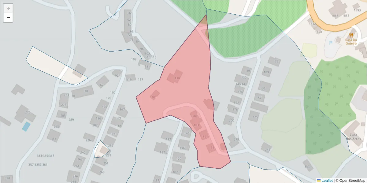 Mapa detalhado do código postal 4630-323 com limites, códigos postais vizinhos e agências dos correios