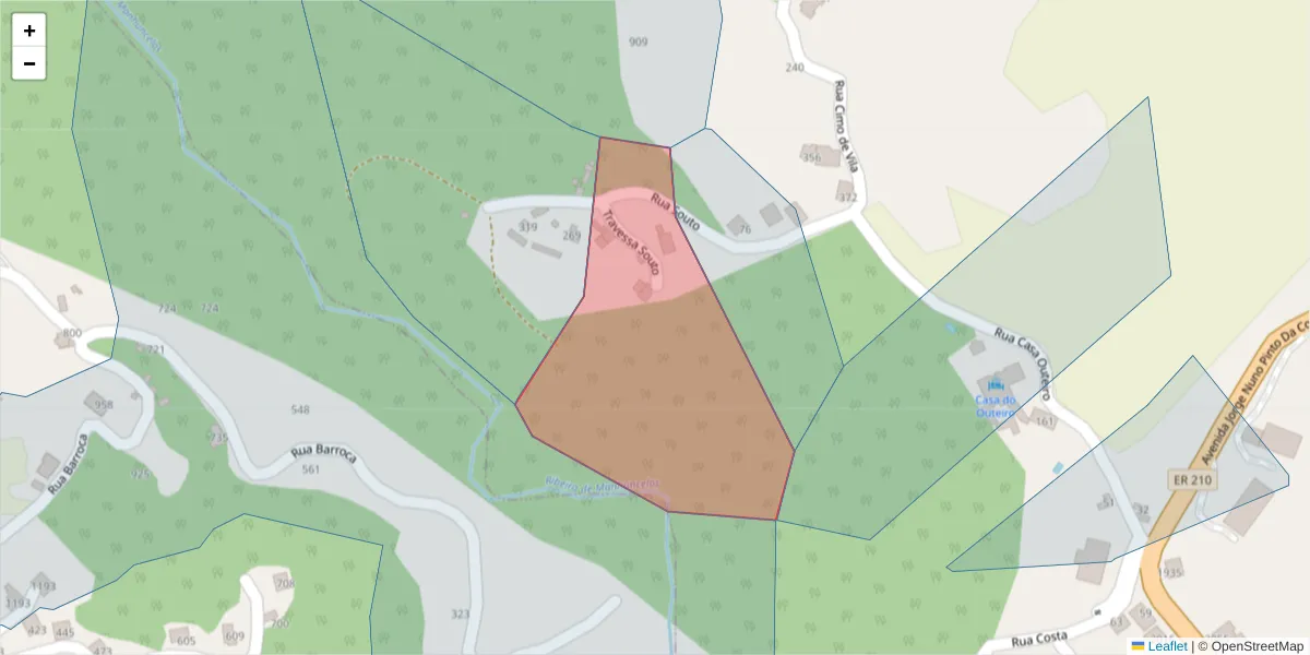 Mapa detalhado do código postal 4630-324 com limites, códigos postais vizinhos e agências dos correios