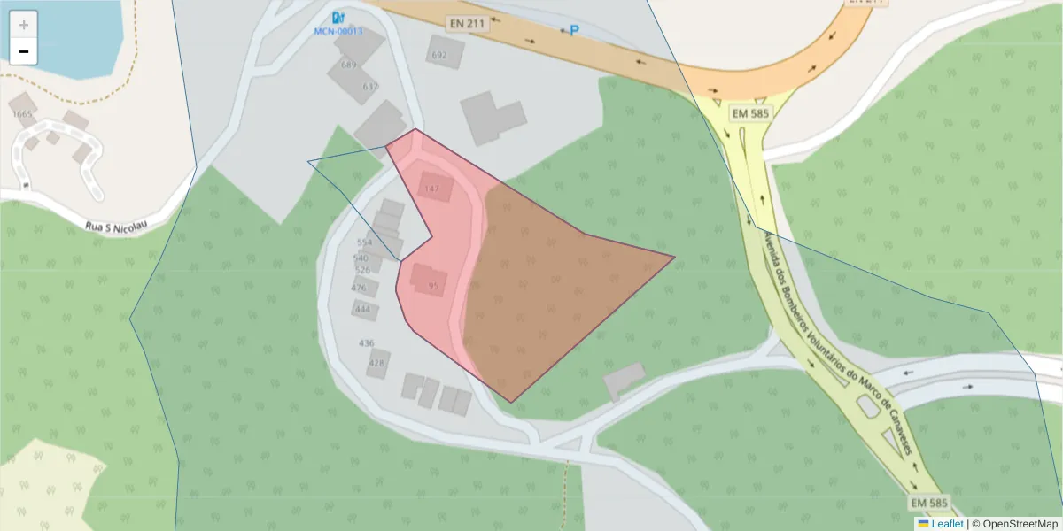 Mapa detalhado do código postal 4630-331 com limites, códigos postais vizinhos e agências dos correios