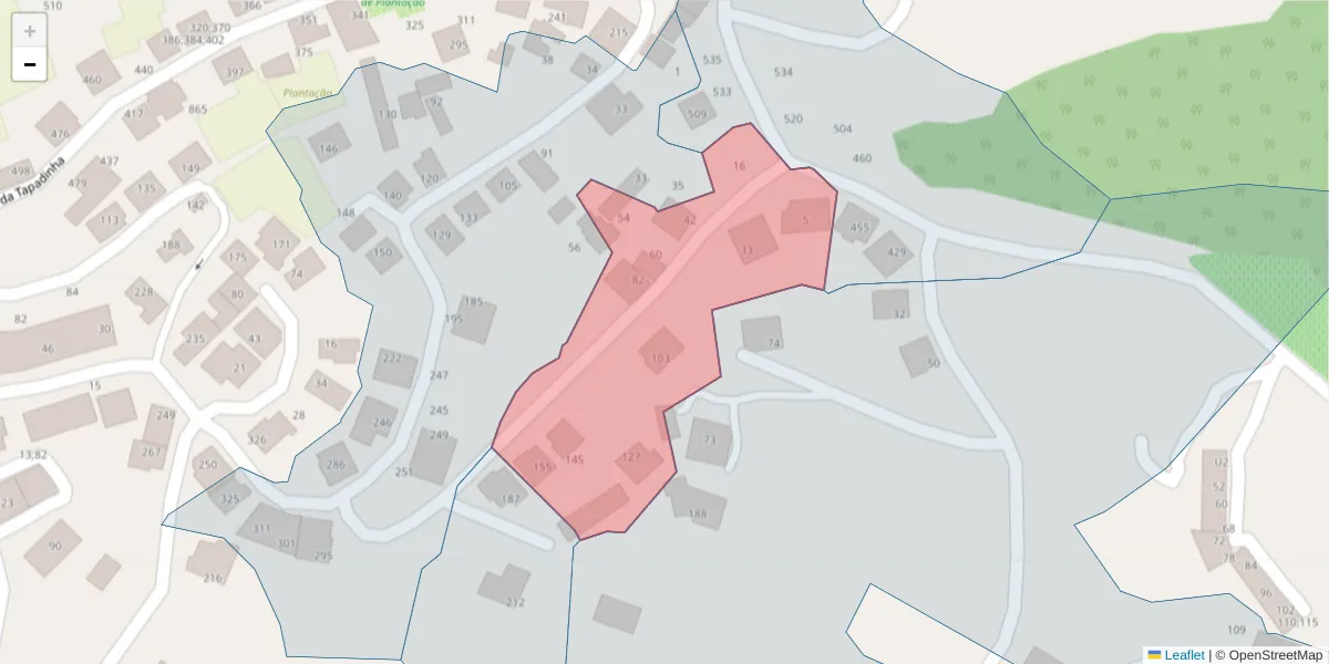Mapa detalhado do código postal 4630-396 com limites, códigos postais vizinhos e agências dos correios