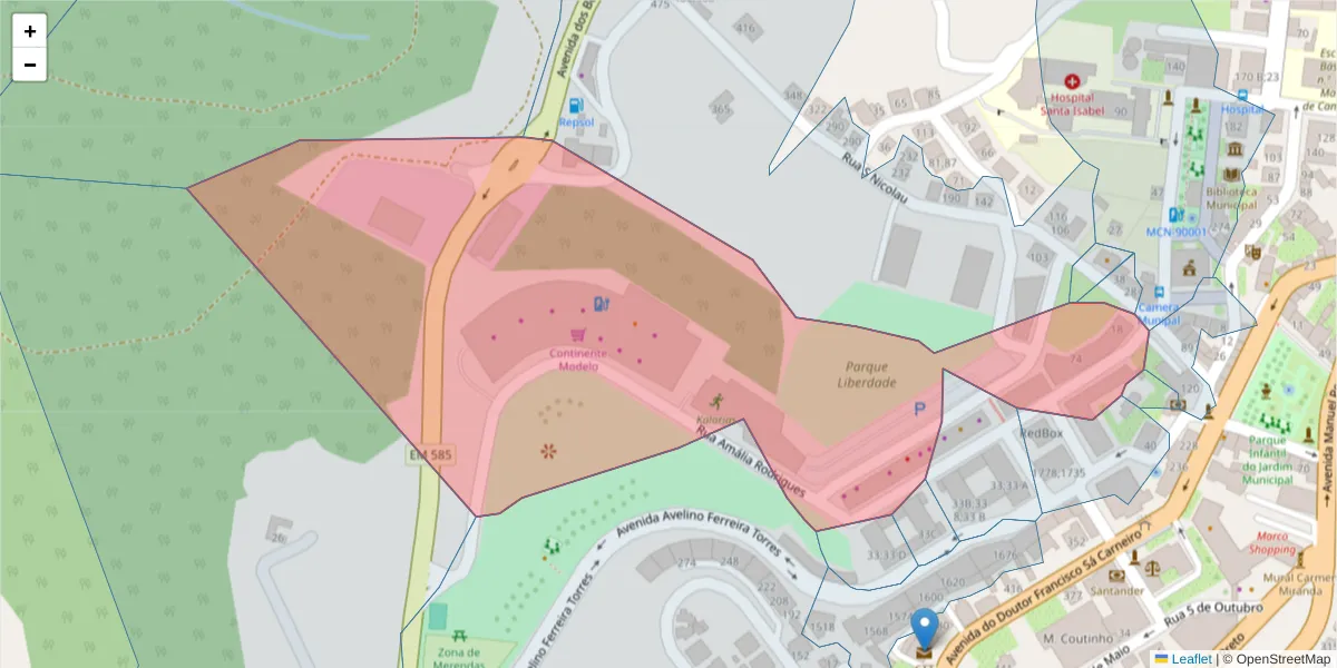 Mapa detalhado do código postal 4630-420 com limites, códigos postais vizinhos e agências dos correios