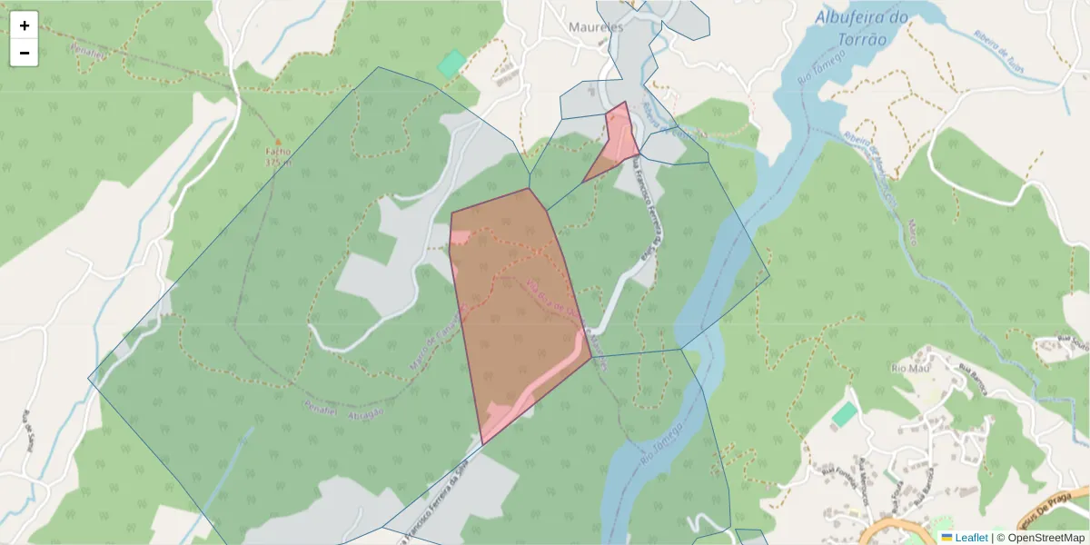 Mapa detalhado do código postal 4630-501 com limites, códigos postais vizinhos e agências dos correios