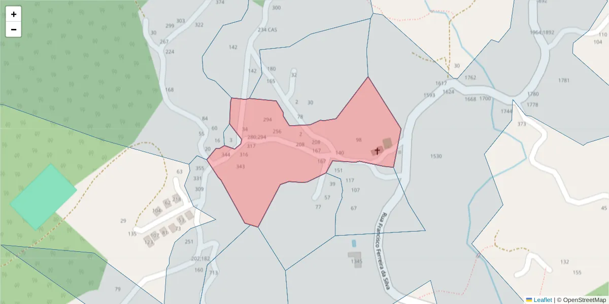 Mapa detalhado do código postal 4630-519 com limites, códigos postais vizinhos e agências dos correios