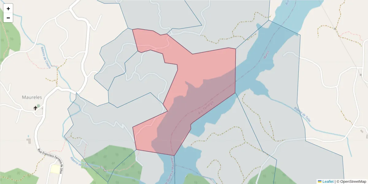 Mapa detalhado do código postal 4630-534 com limites, códigos postais vizinhos e agências dos correios