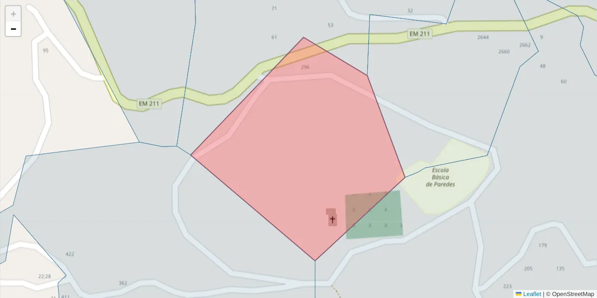 Mapa detalhado do código postal 4630-537 com limites, códigos postais vizinhos e agências dos correios
