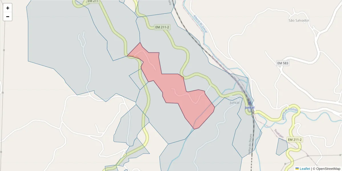 Mapa detalhado do código postal 4630-552 com limites, códigos postais vizinhos e agências dos correios
