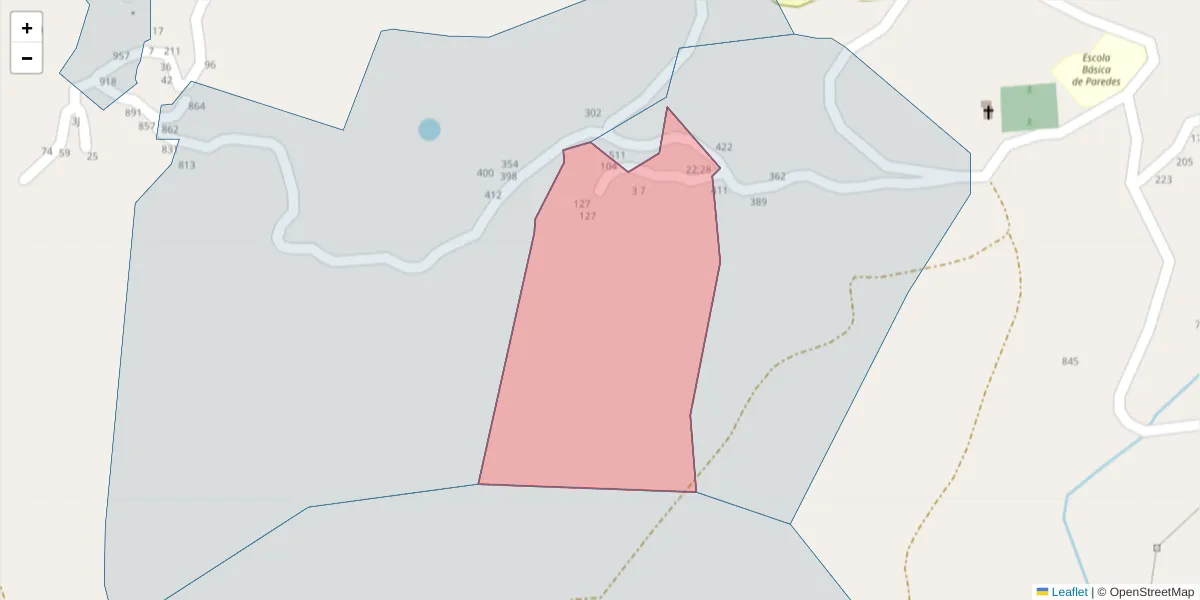 Mapa detalhado do código postal 4630-568 com limites, códigos postais vizinhos e agências dos correios
