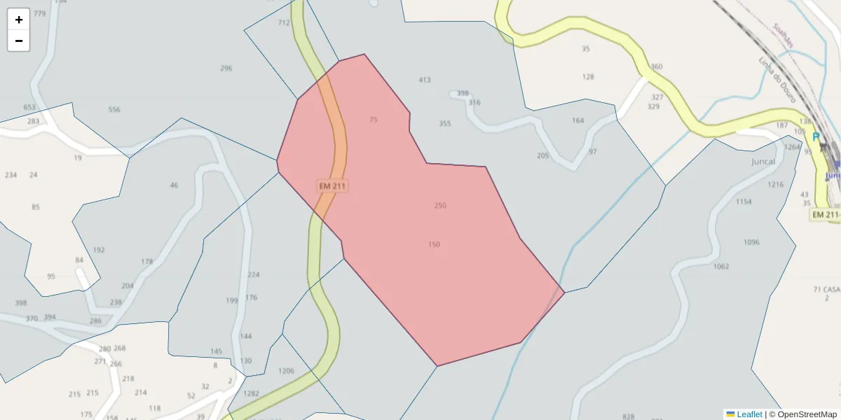 Mapa detalhado do código postal 4630-573 com limites, códigos postais vizinhos e agências dos correios