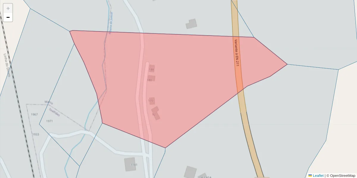 Mapa detalhado do código postal 4630-614 com limites, códigos postais vizinhos e agências dos correios
