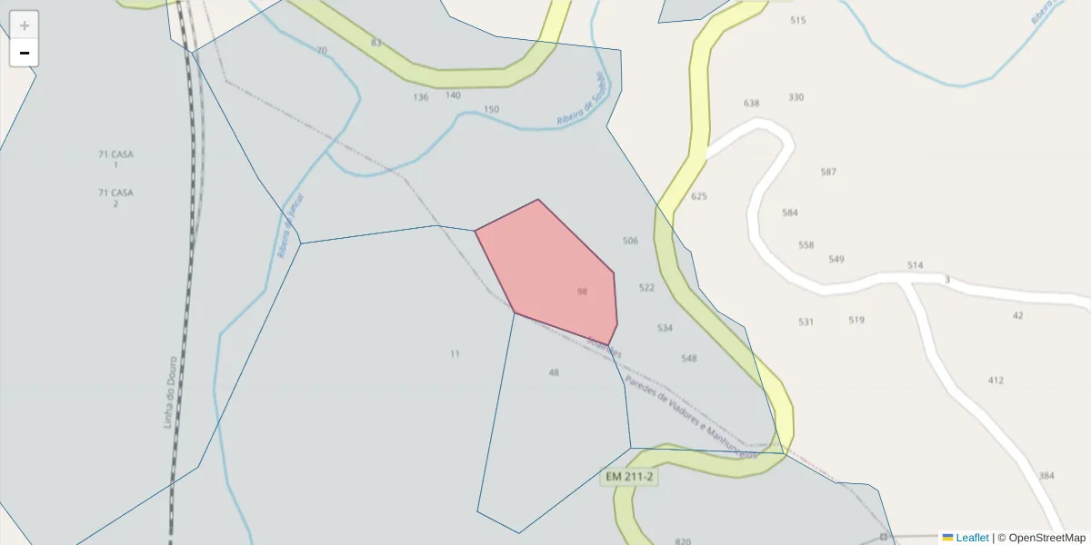 Mapa detalhado do código postal 4630-618 com limites, códigos postais vizinhos e agências dos correios
