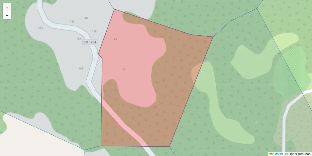 Mapa detalhado do código postal 4630-642 com limites, códigos postais vizinhos e agências dos correios