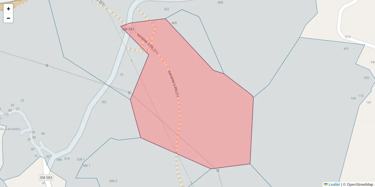Mapa detalhado do código postal 4630-644 com limites, códigos postais vizinhos e agências dos correios