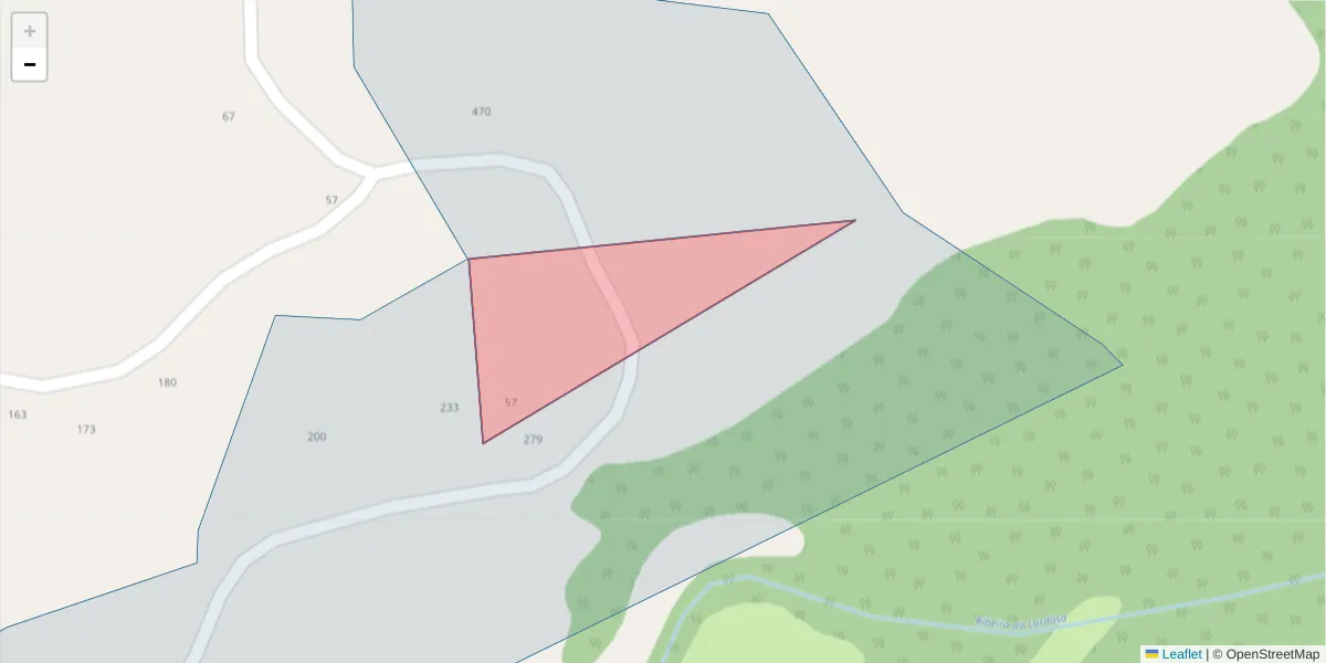 Mapa detalhado do código postal 4630-645 com limites, códigos postais vizinhos e agências dos correios