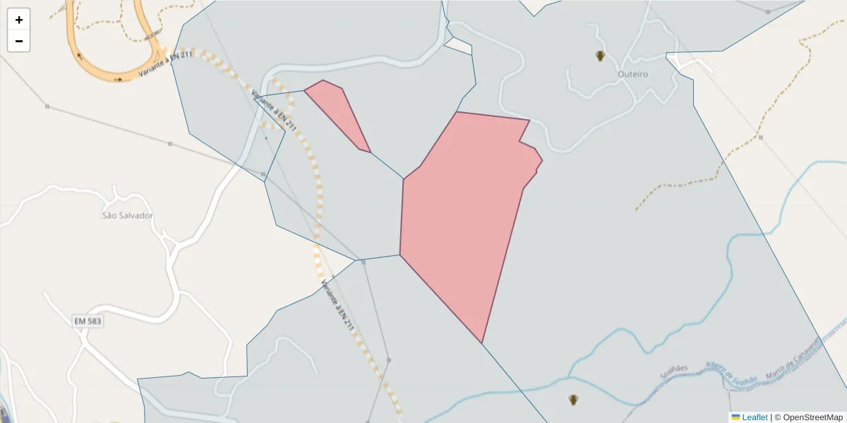 Mapa detalhado do código postal 4630-680 com limites, códigos postais vizinhos e agências dos correios